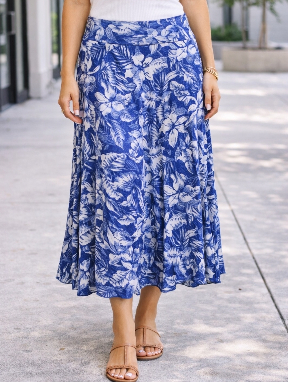 Laura Scott Floral Print Skirt Women's Size L
